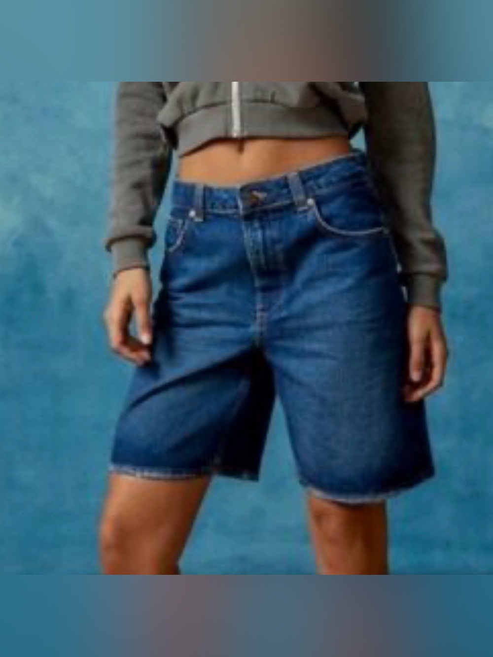 NWT BDG OU Hi-Rise Dark Blue Denim Vintage Bermuda Shorts 8” size 27